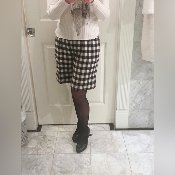 Vintage Escada Wool Gingham Shorts - Picture 11 of 12